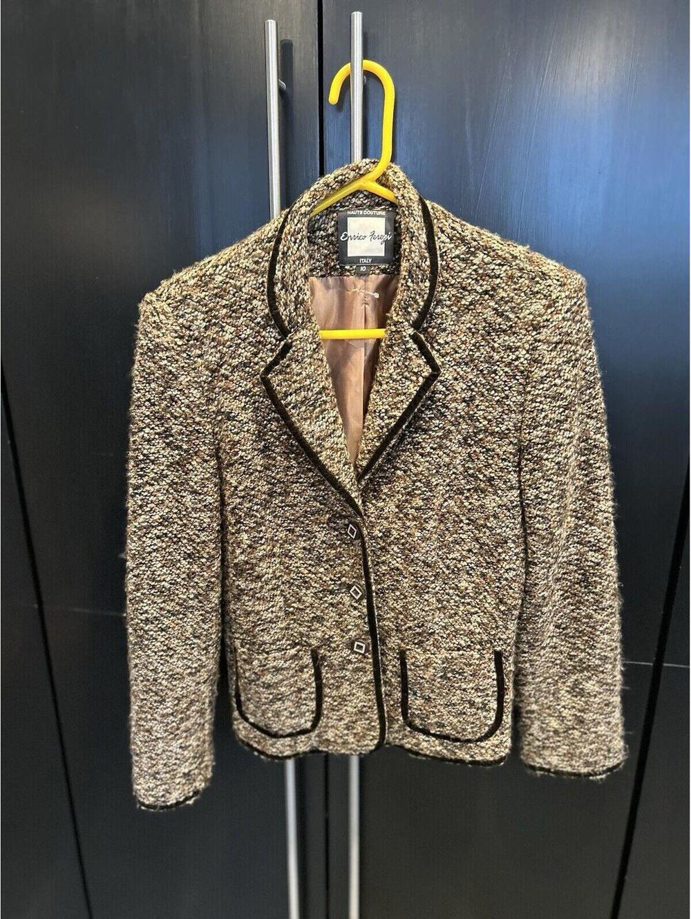 Enrico Ferezi Italian Boucle Blazer size 10